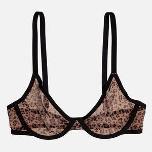 CUUP The Plunge Bra in Leopard Print, Size 38B